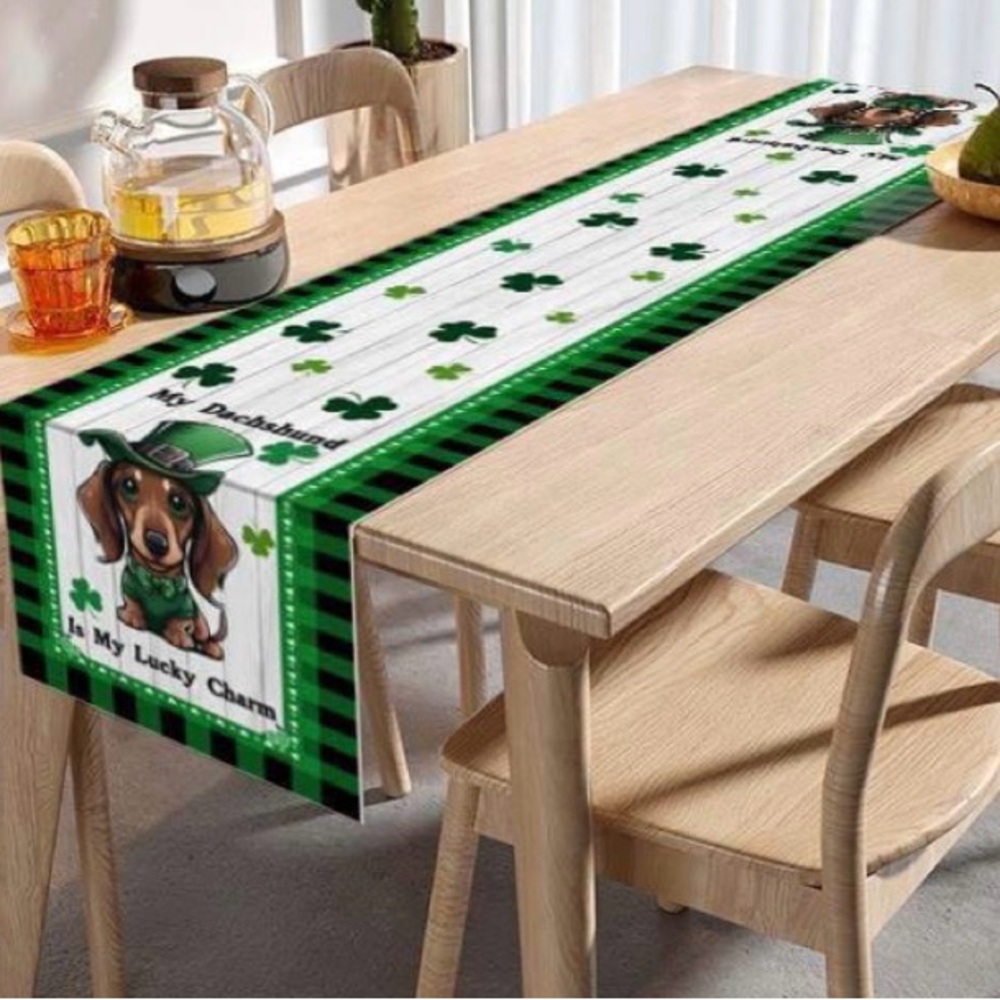 Dachshund St Patrick’s Day Table Runner New